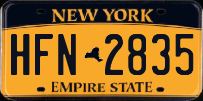 NY license plate HFN2835