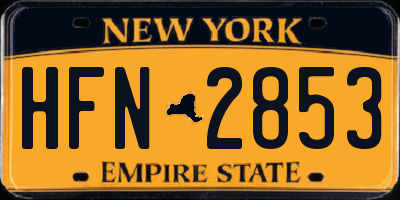 NY license plate HFN2853