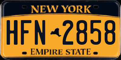 NY license plate HFN2858