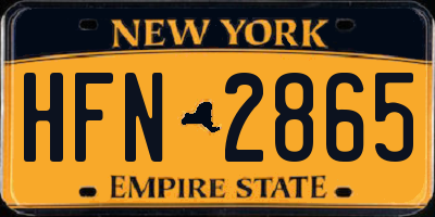 NY license plate HFN2865