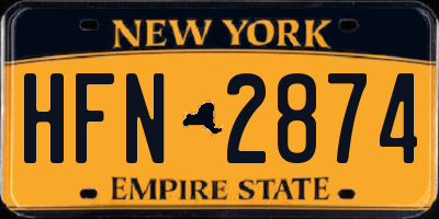 NY license plate HFN2874