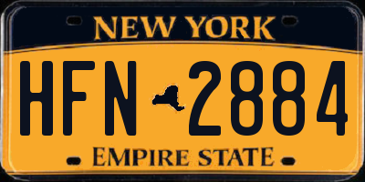 NY license plate HFN2884