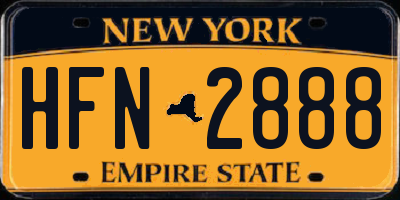 NY license plate HFN2888
