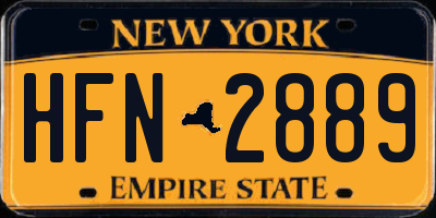NY license plate HFN2889