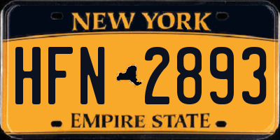 NY license plate HFN2893