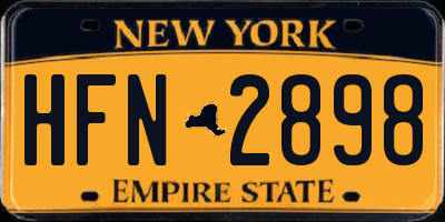 NY license plate HFN2898