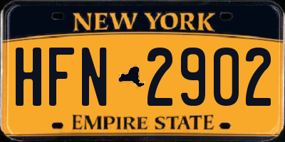 NY license plate HFN2902
