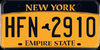 NY license plate HFN2910