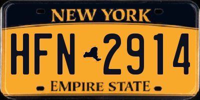 NY license plate HFN2914