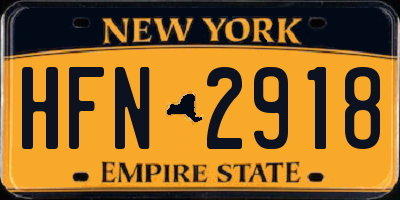 NY license plate HFN2918