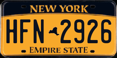 NY license plate HFN2926