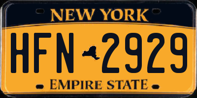 NY license plate HFN2929