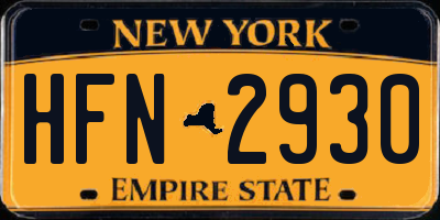 NY license plate HFN2930