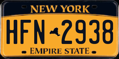 NY license plate HFN2938