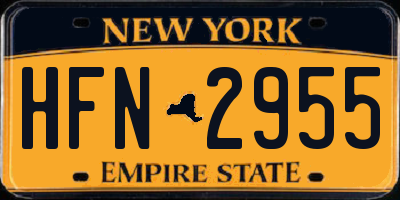 NY license plate HFN2955