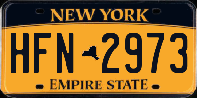 NY license plate HFN2973