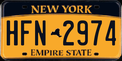 NY license plate HFN2974