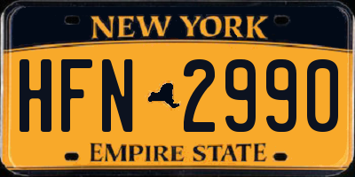 NY license plate HFN2990