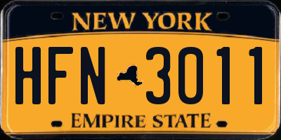 NY license plate HFN3011