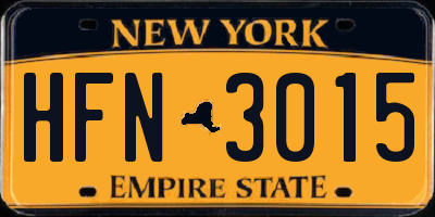 NY license plate HFN3015