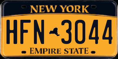 NY license plate HFN3044