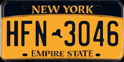 NY license plate HFN3046