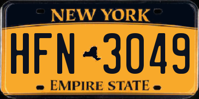 NY license plate HFN3049