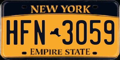 NY license plate HFN3059