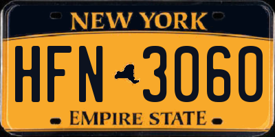 NY license plate HFN3060