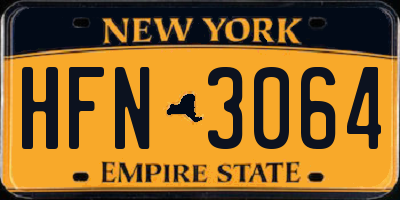 NY license plate HFN3064