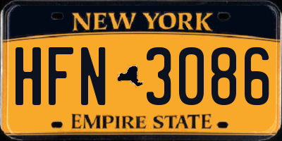 NY license plate HFN3086