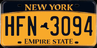 NY license plate HFN3094