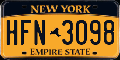 NY license plate HFN3098