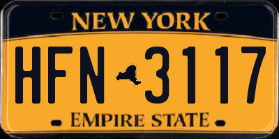 NY license plate HFN3117