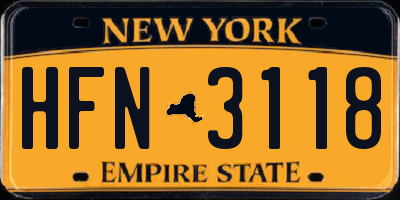NY license plate HFN3118