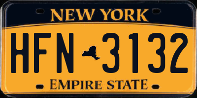 NY license plate HFN3132