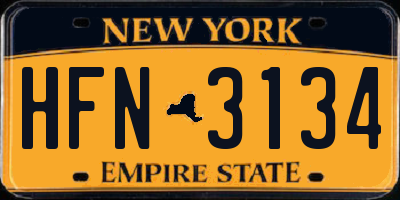 NY license plate HFN3134