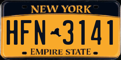 NY license plate HFN3141