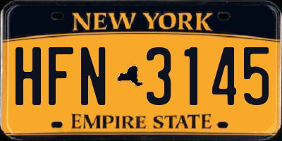 NY license plate HFN3145