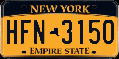 NY license plate HFN3150