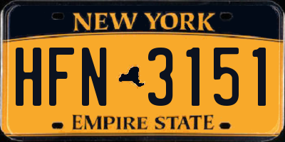 NY license plate HFN3151