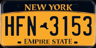 NY license plate HFN3153