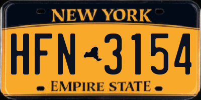 NY license plate HFN3154