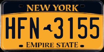 NY license plate HFN3155