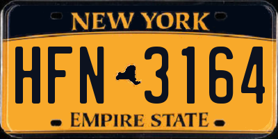 NY license plate HFN3164