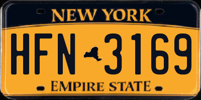 NY license plate HFN3169