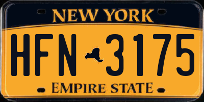 NY license plate HFN3175