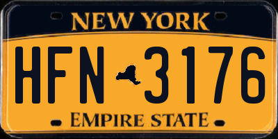NY license plate HFN3176