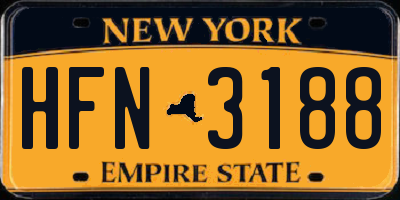 NY license plate HFN3188