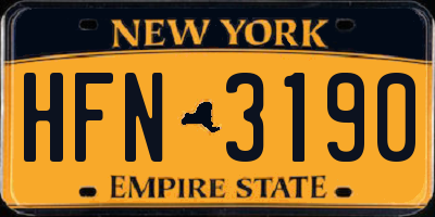 NY license plate HFN3190